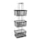 Simplify Black 3 Tier Metal Spa Tower with Bamboo Handles